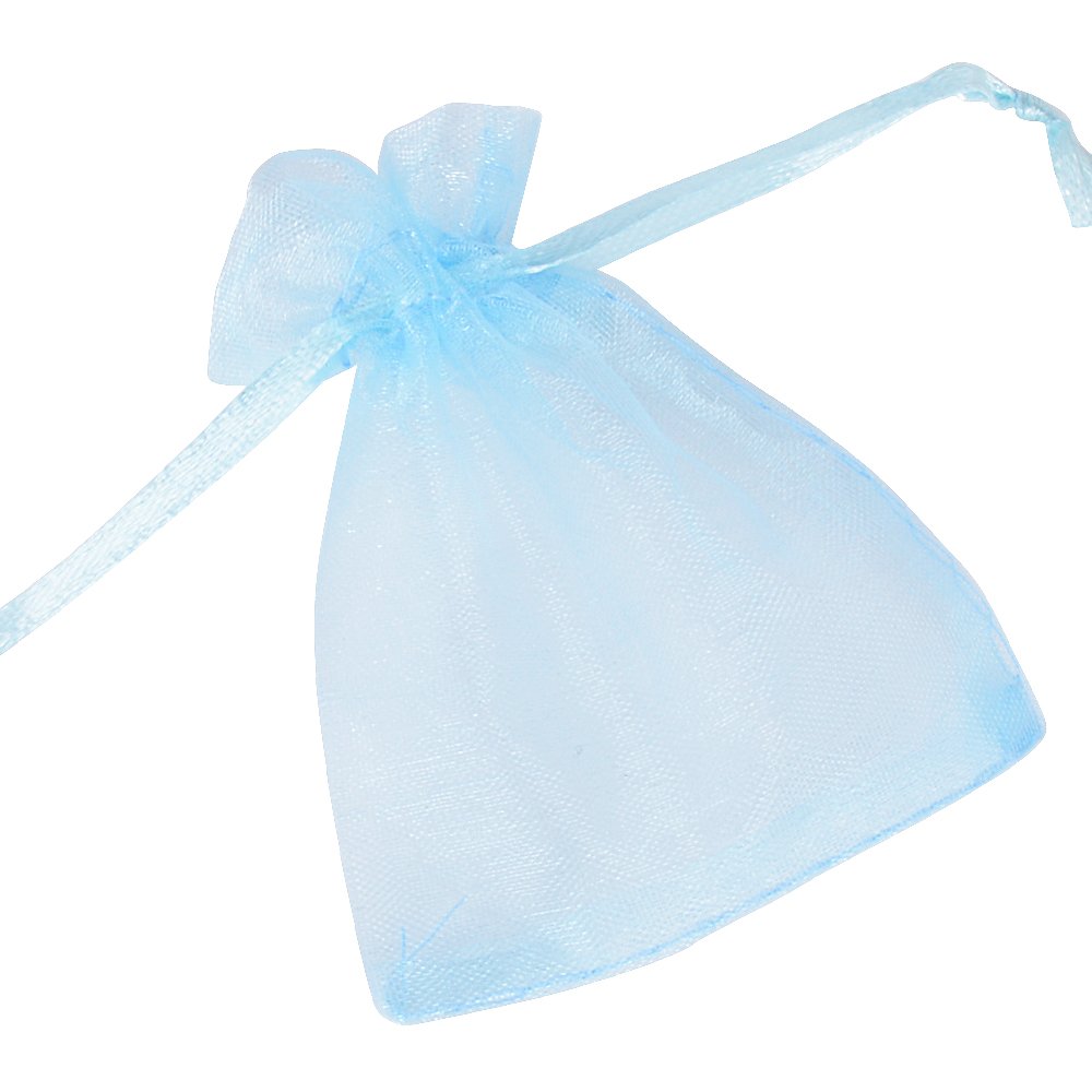 100 Organza Bags 7x9cm (Light blue)