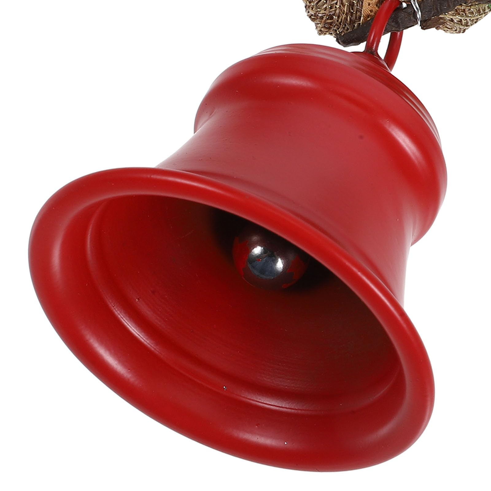 TOYANDONA 4 Piezas Campana Navideña de Hierro Roja Colgante para Puerta,