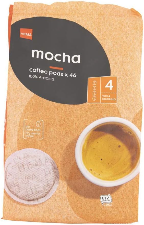 46 Dutch Mocha Coffee Pods for Senseo Type Coffee Makers By HEMA