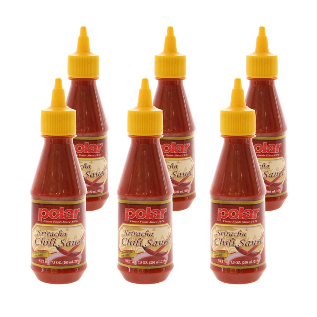 MW Polar Sriracha Chili Sauce 7.5 oz (Pack of 6), Hot Sauce for Pho, Breakfast, Eggs & Toast, Sandwich, Taco, Sushi, Spicy Mayo, No Artificial Colors