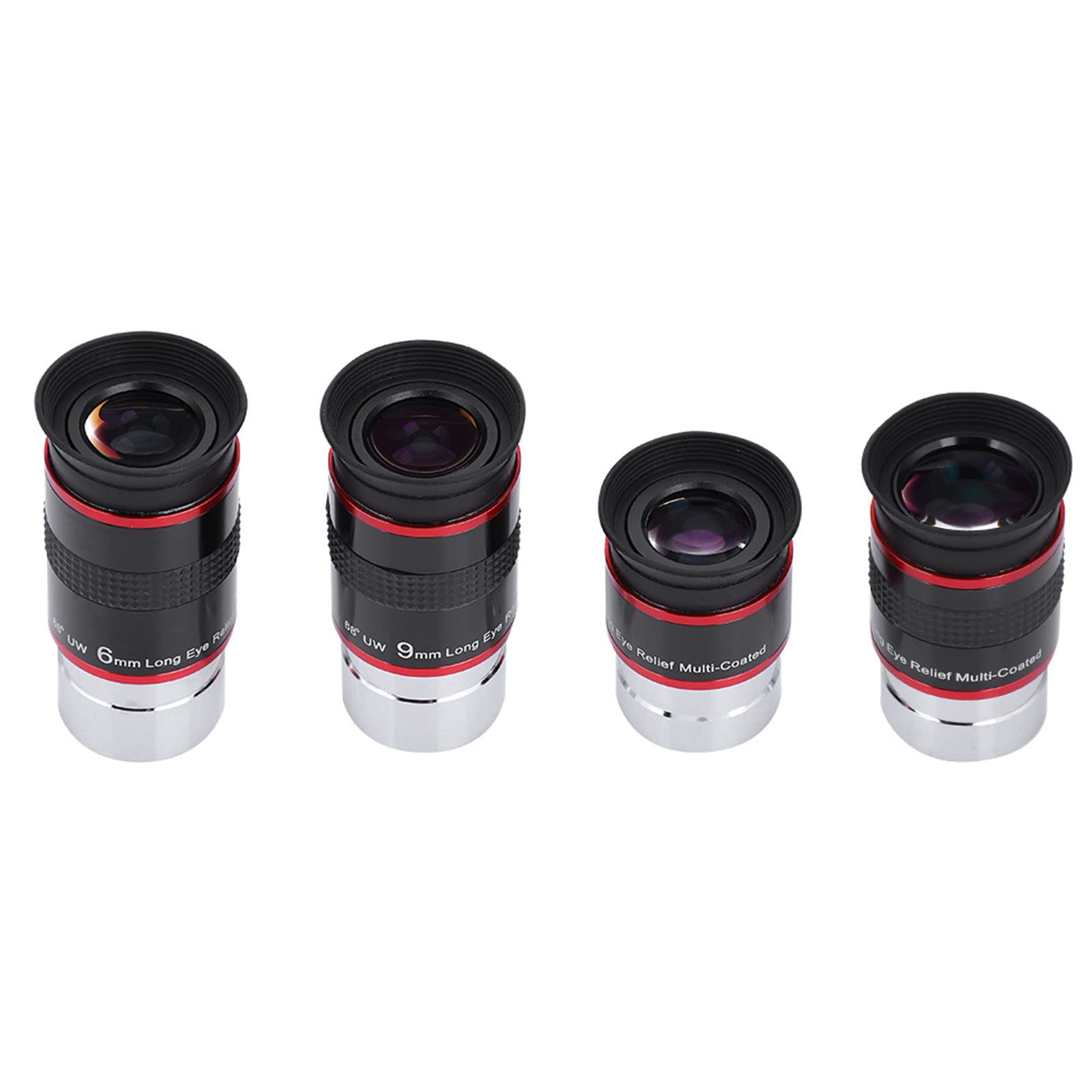 Cryfokt Kit de Ocular FMC de ángulo Ultra Gran Angular para Telescopio, Juego de Ocular de 1,25 Pulgadas y 68° para Vistas Amplias, Barril de Aluminio para Imágenes Nítidas y Contraste, Negro, 1