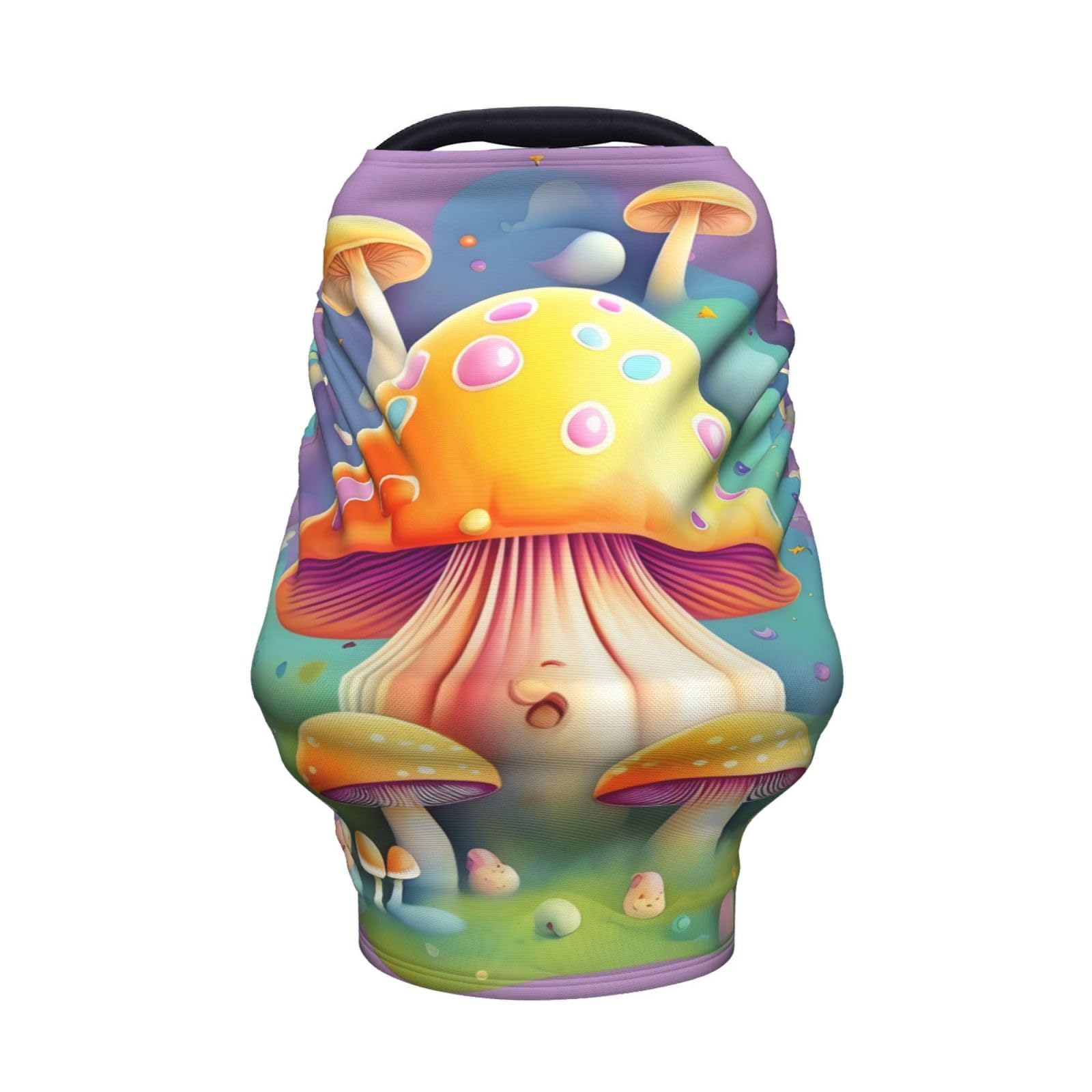 XZDHYZ Fantasy Dream Mushroom Versatile full-print Stroller Chair Cover/Nursing Cover, specially designed for your baby, Black