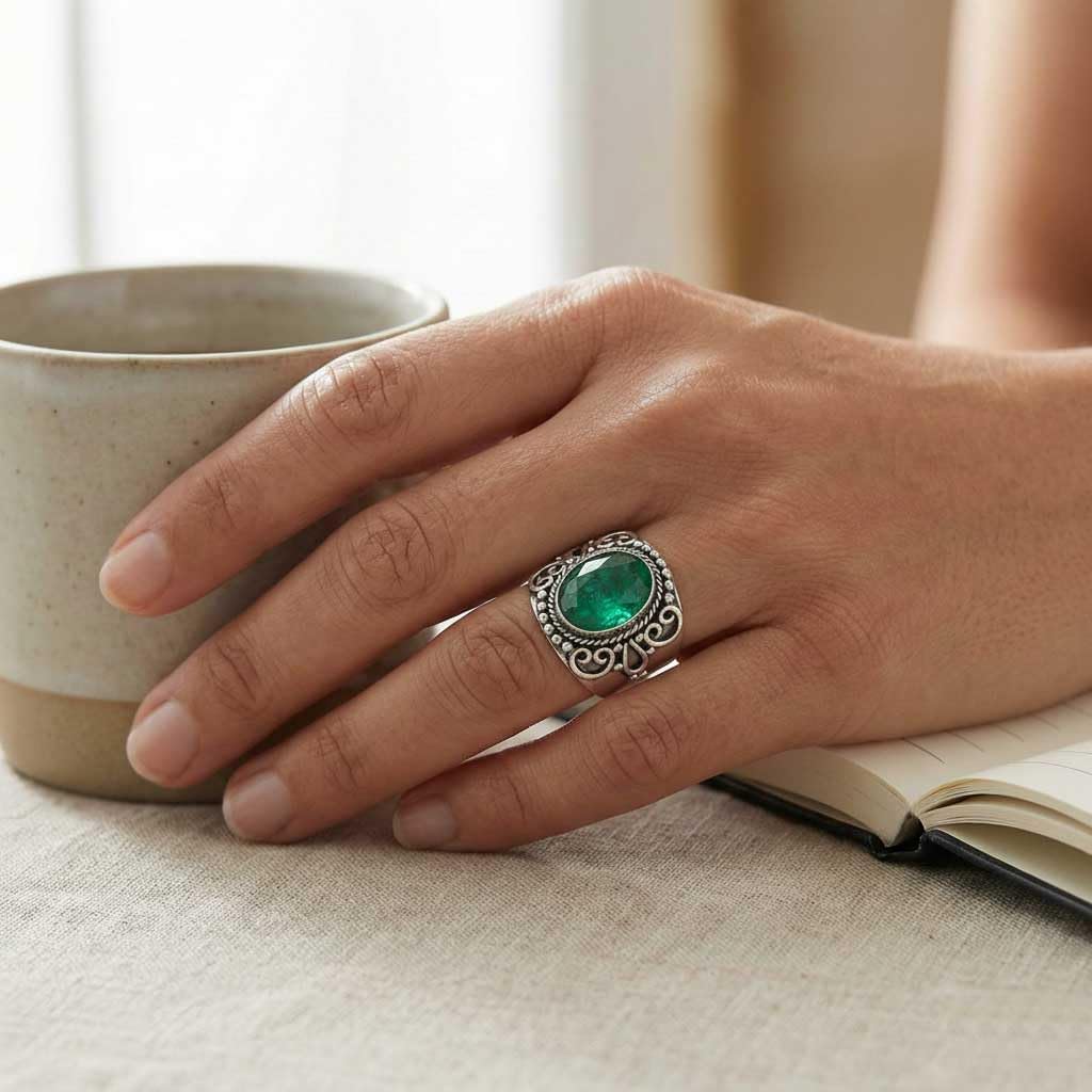 Amethyst, Labradorite, Rose Quartz, Tiger Eye Oval Handmade Ring 925 Sterling Silver Plated Boho Natural Gemstone Jewelry For Women