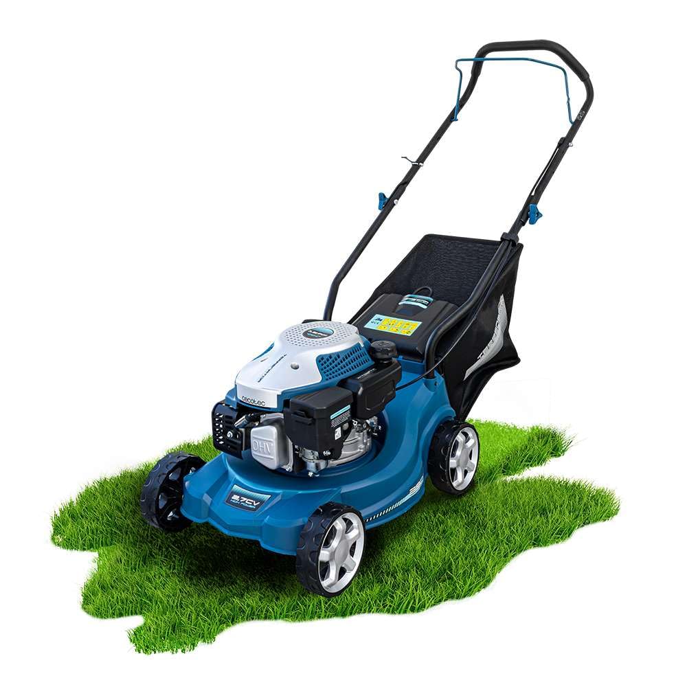 Cecotec Rasaerba a Scoppio Motore da 127 cc Terrenator 2700.39 Force | Larghezza Taglio 39cm, Altezza Regolabile in 3 Posizioni (0-65mm), Funzione Taglio e Raccolta, Serbatoio Carburante 0,8L