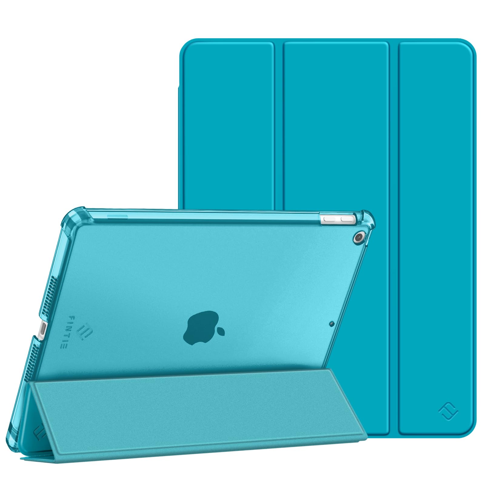 Fintie Hülle für iPad 9. Generation 2021/8. Gen 2020/7. Gen 2019 10.2 Zoll mit Stifthalter, ultradünne leichte Schutzhülle mit transparenter Rückseite und Auto Schlaf/Wach Funktion, Türkis