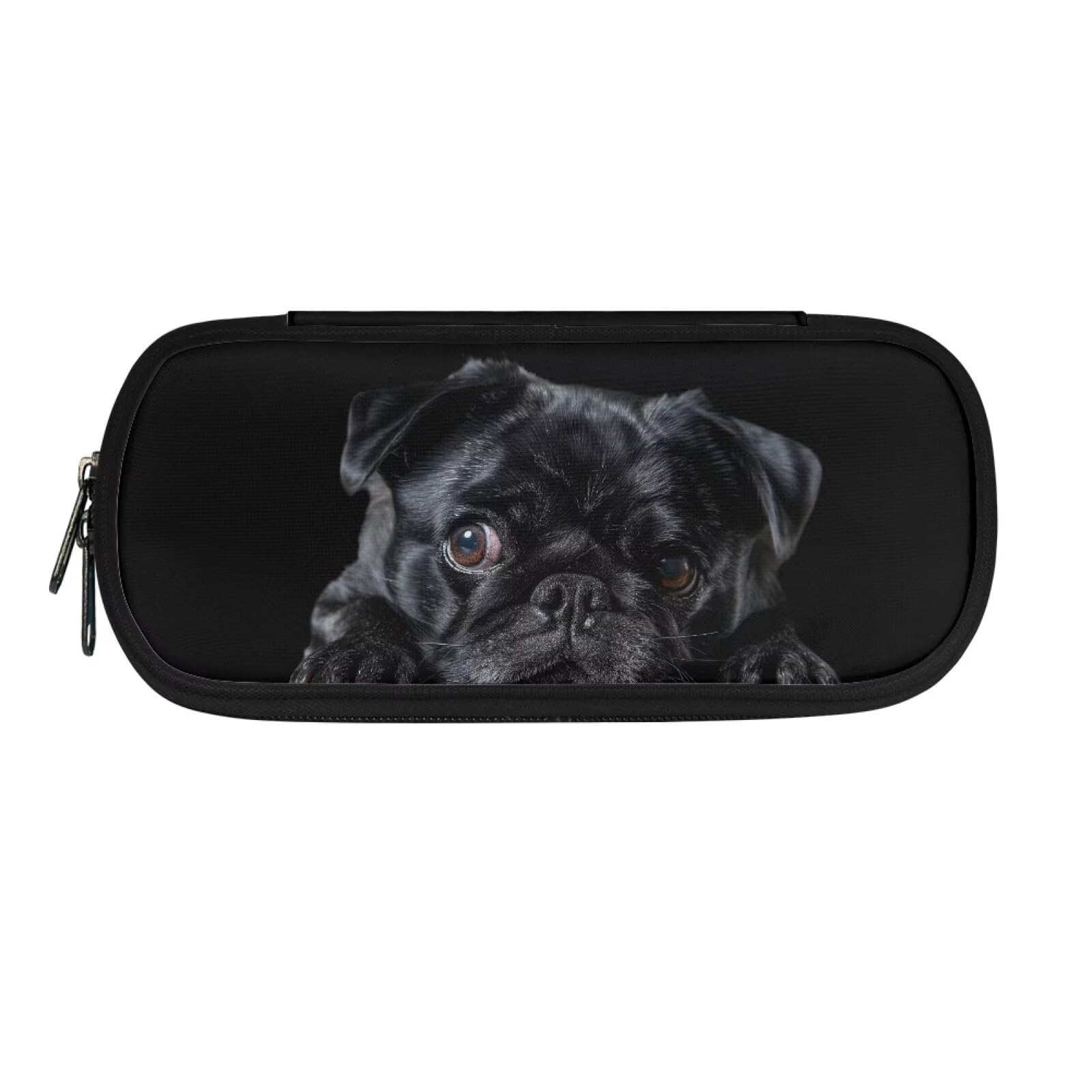 TOADDMOS Cute Bulldog Pencil Case for Kids Big Capacity Storage Pencil Pen Case Bag for Women Men Office Stationery Case with Multi Compartments