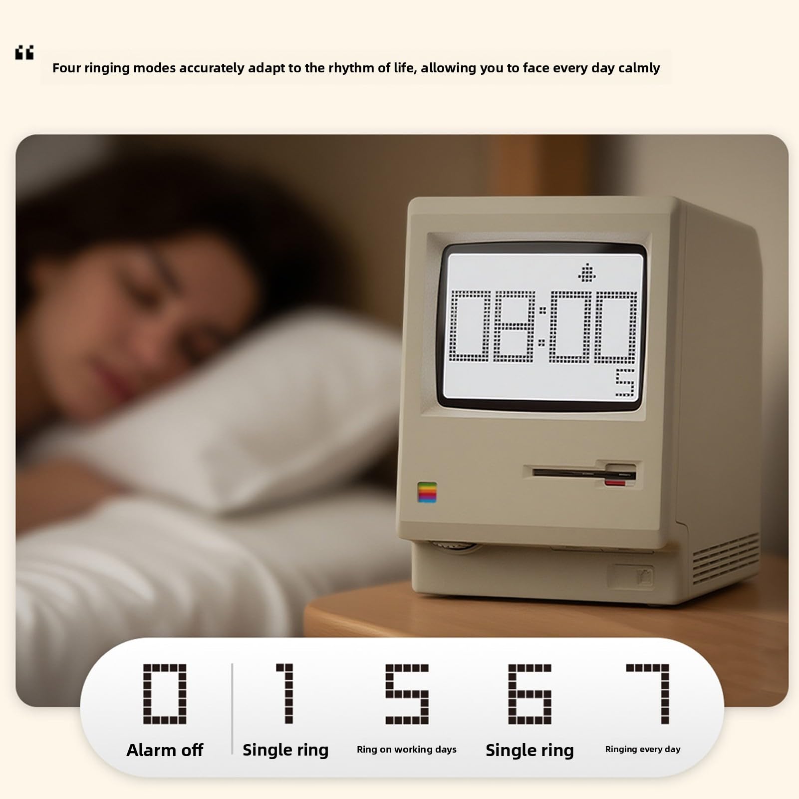 Despertador Retro LCD con Función de Luz Cálida
