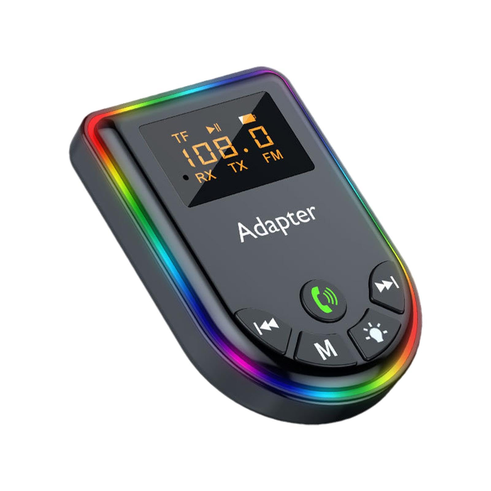 Wireless Car Receiver,Multifunctional Transmitter Receiver Set Car Wireless Transmitter - LED Display Car Wireless Adapter Car Wireless Speaker for Car Home Stereo