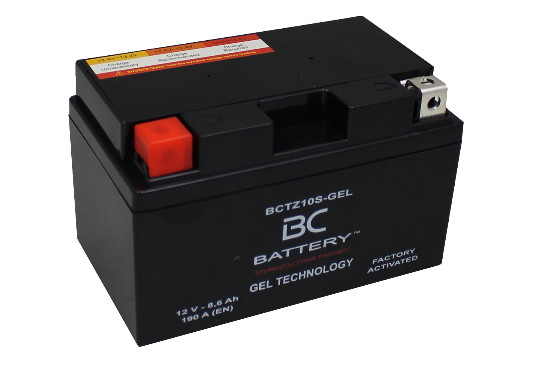BC BATTERY Batería de arranque para motocicleta con GEL 12V 8.6Ah BCTZ10S-GEL Moto&Scooter, sin mantenimiento sellada precargada similar a YTZ10S