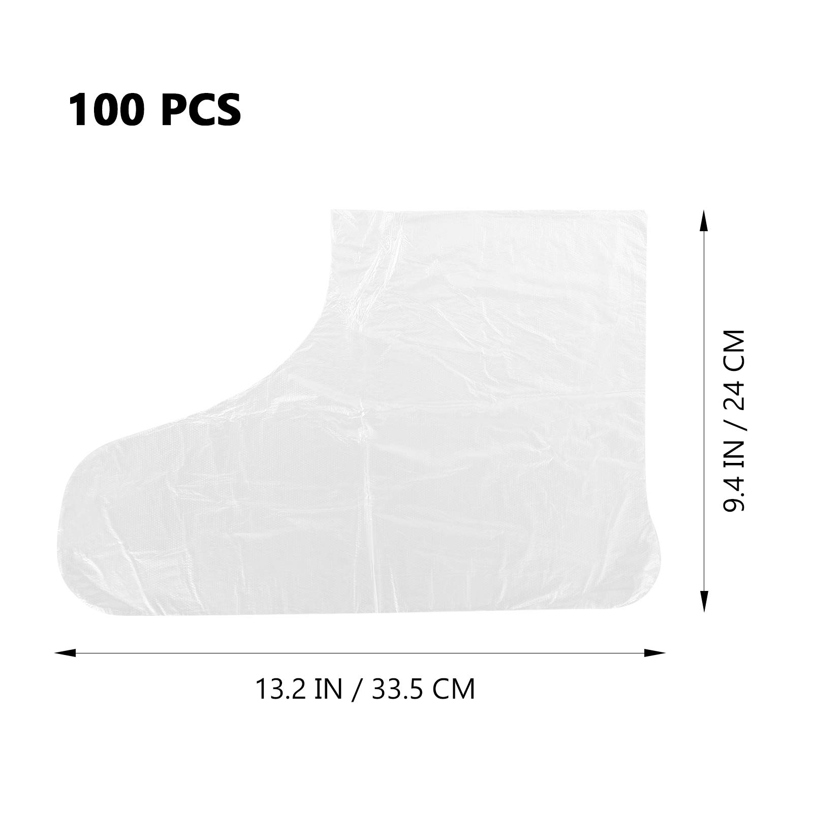 SUPVOX 100 Fundas Desechables Para Pies Transparentes Cubierta De Pie De Película Fina Sin Olor Para Pedicura Baños De Parafina Protección Higiénica Para Spa Profesional