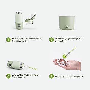 Portable Bottle Warmer for Travel, 2-Min Fast Heating Baby Bottle Warmer,12.8oz Formula Container to Go for Breastmilk, Formula Dispenser with Long-Lasting Keep Warm Function