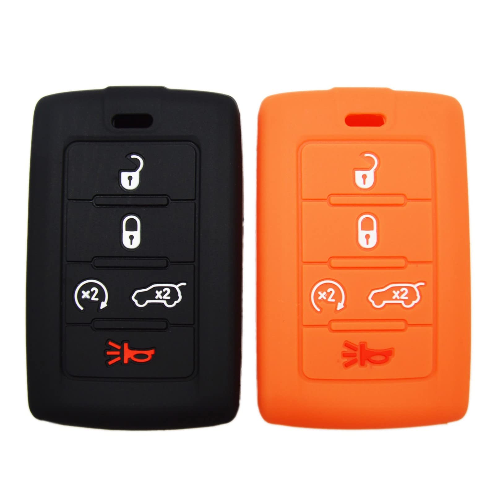 5 Buttons Silicone Key Fob Cover Case Protector for Jeep Grand Cherokee Grand Wagoneer and Dodge Charger Daytona EV Electric 2024+