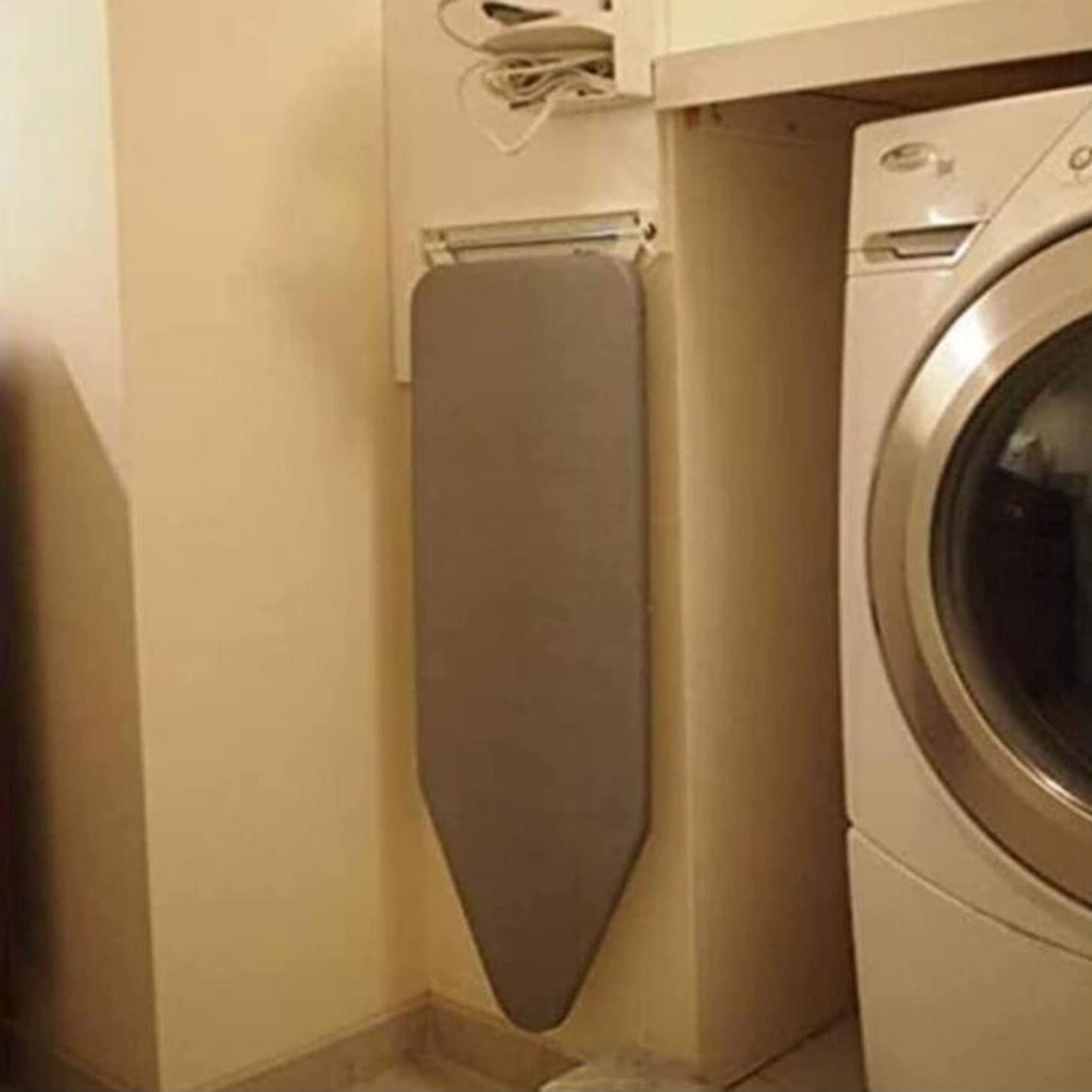 Klappbrett, Bügelbrett, Wand-Bügelbrett, Herunterklappbare Wandbefestigungsplatte mit Hitzebeständiger Abdeckung, Verdecktes Anheben, Zusammenklappbare Bügelstation, A-107 * 30 * 5 cm