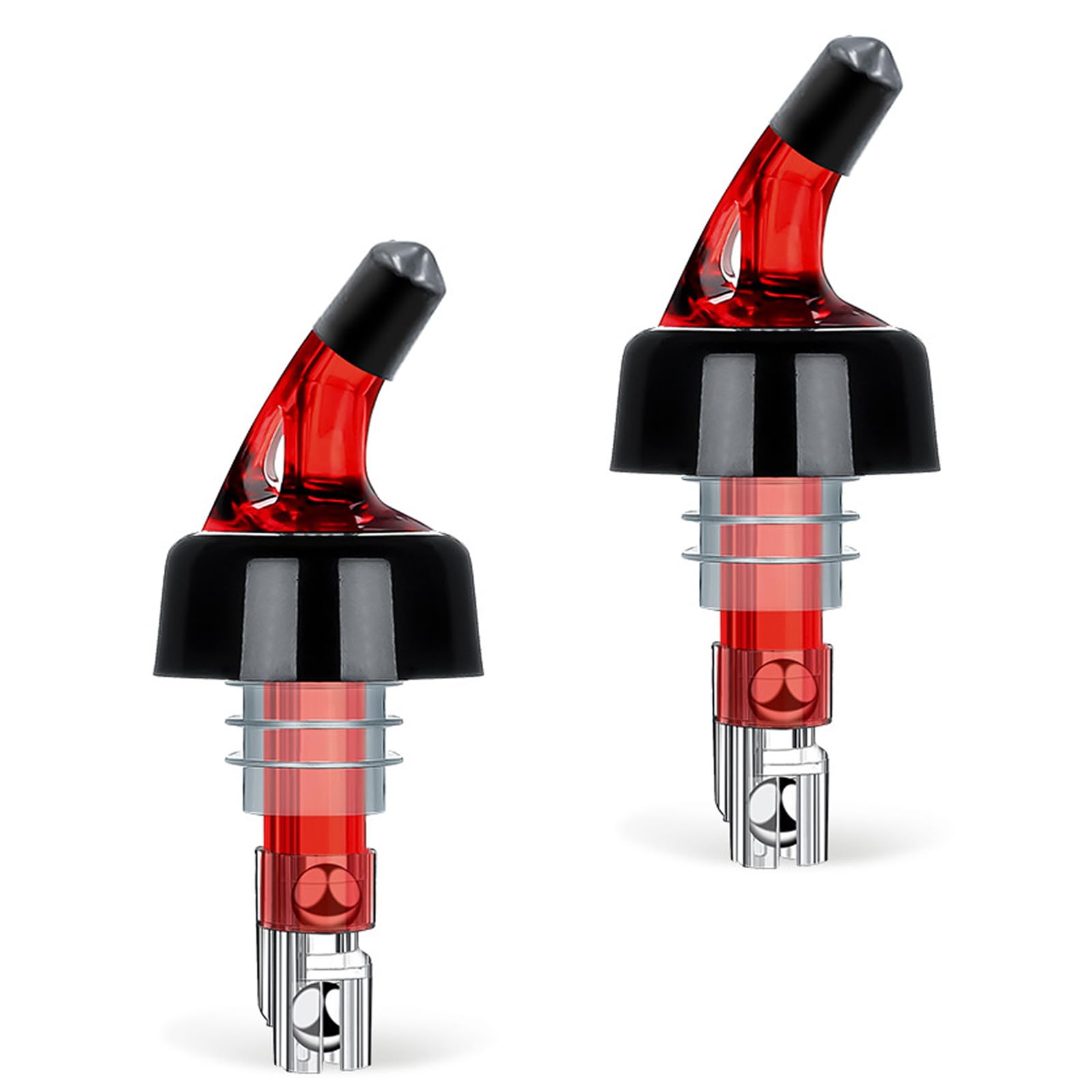 HDOYTXXM 2pcs 30ml Liquor Spout with Steels Ball Automatic Measured Bottle Pourer Multifunctional Wine Cocktail Dispenser Stainless Liquor Dispenser with Ball