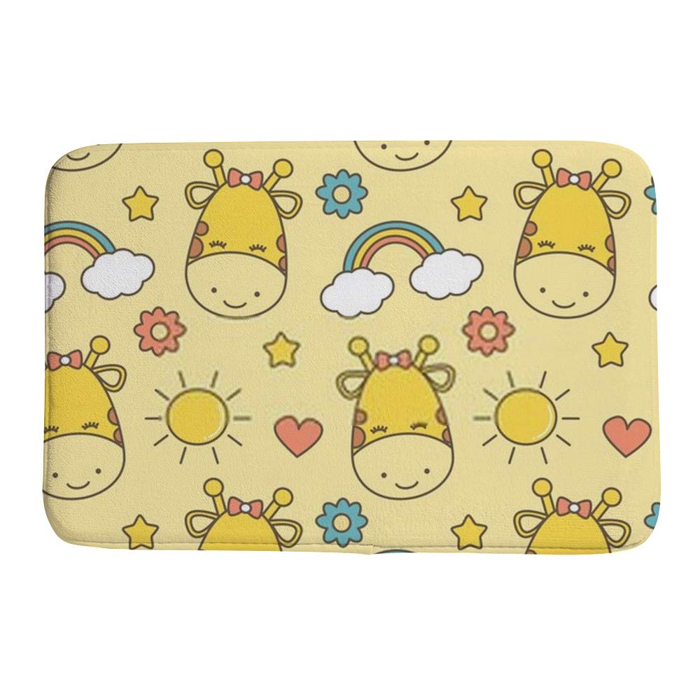 Tapis de bain girafe jaune Ruchen idéal pour la douche des enfants dans une petite salle de bain