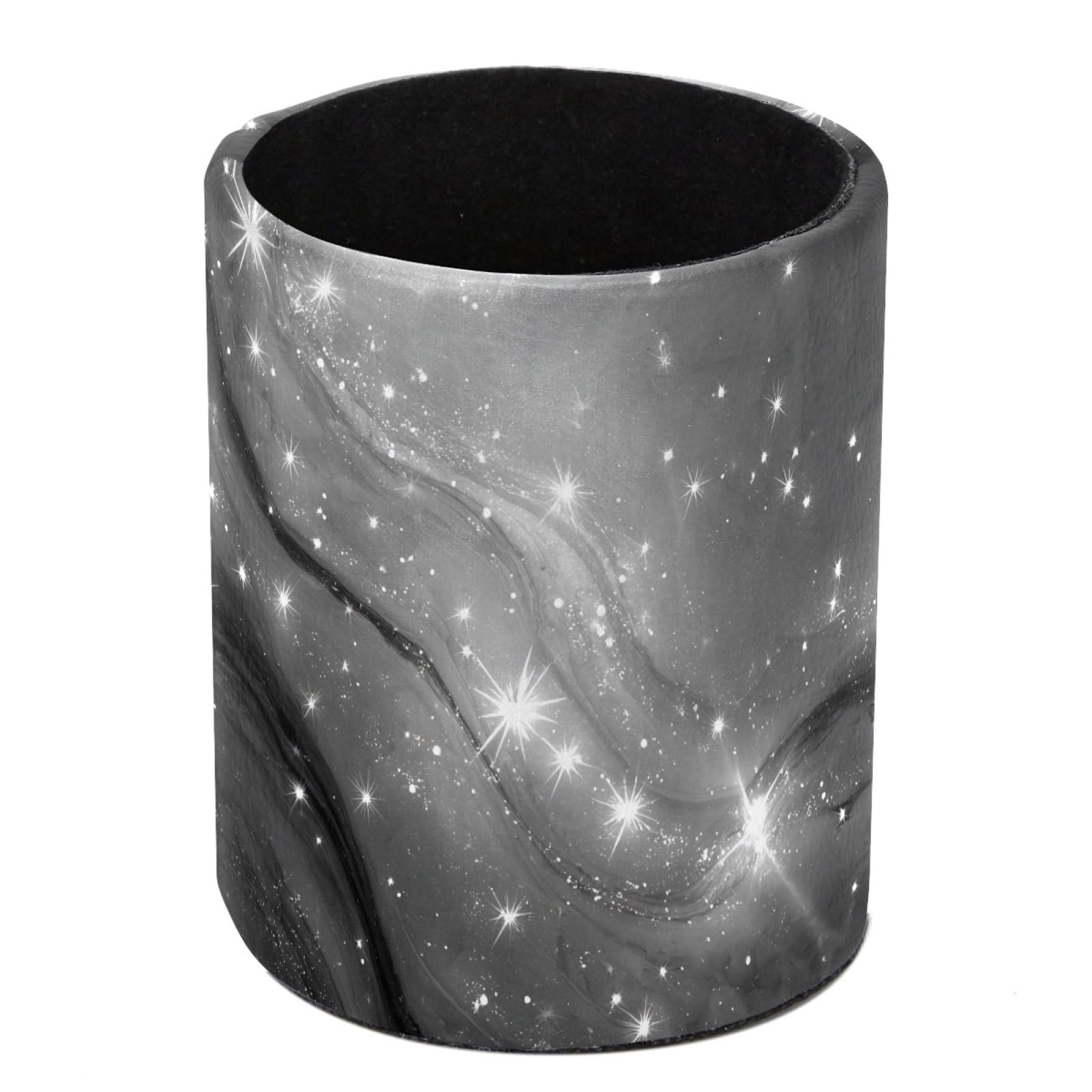 FWJZDSP Starry Black White Marble Pencil Cup Pen Organizer Makeup Brush Holder for Office Home Countertop Desk Accessory Storage