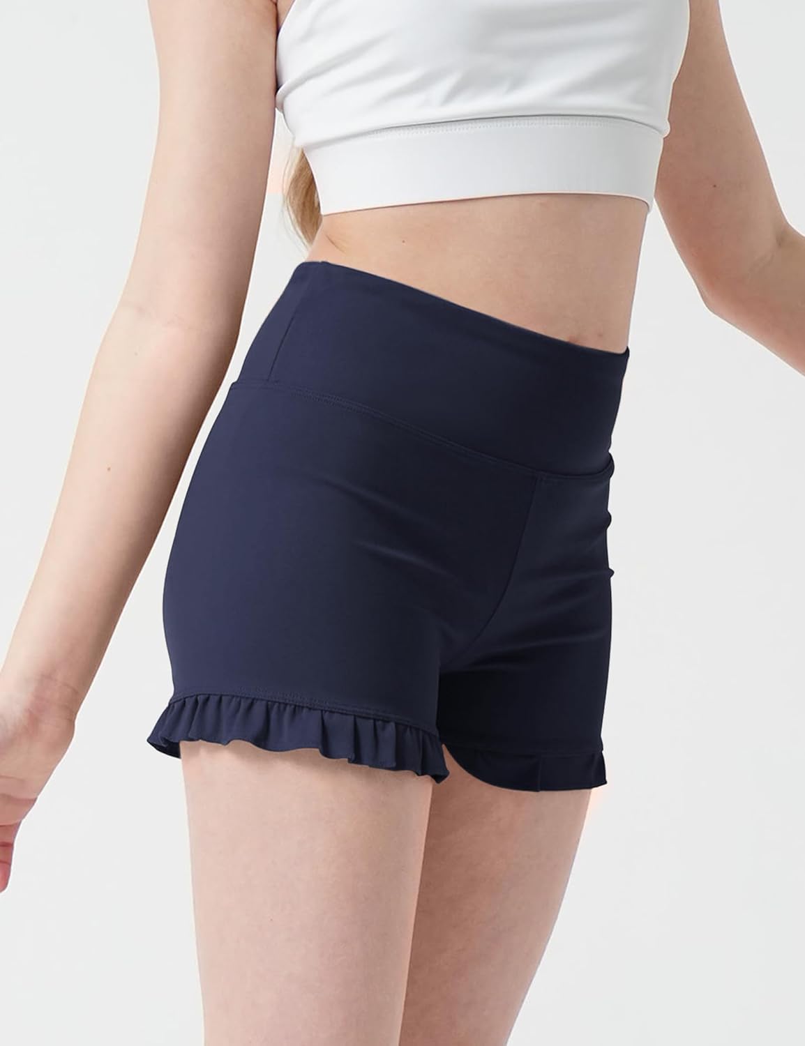 JOCMIC Girls Dance Athletic Shorts High Waisted Gymnastics Cartwheel Yoga Ruffle Shorts - Image 2