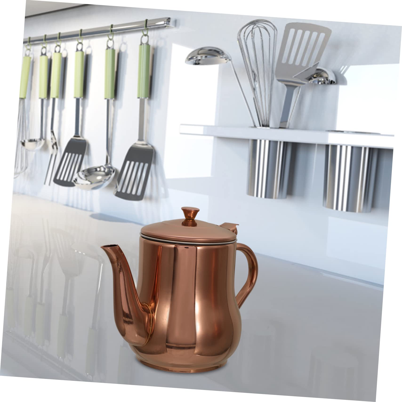 Didiseaon Recipiente Duradera de Aceite para Acero Inoxidable de 500ml Práctica Colador Integrado y Diseño Multiusos Adecuado para Cocina