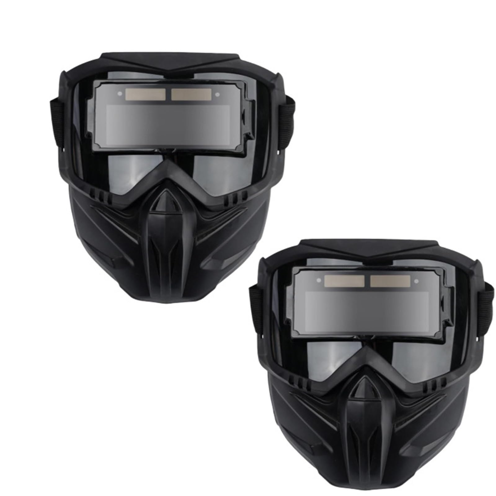 Maschera Saldatura, Maschera per Saldatura 2 occhiali da saldatura auto-oscuranti, dispositivi di protezione individuale for il lavoro, protezione for il viso, fascia regolabile, copertura for mascher