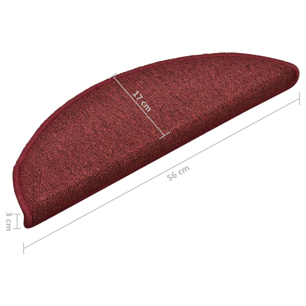 SYDE Wycieraczki schodowe 15 szt. 56 x 17 x 3 cm bordowy