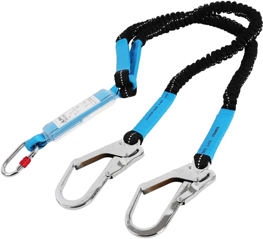 6-foot Internal Shock Absorbing Safety Lanyard with Double Snap Hook Connectors, 11027 Fall Protection Equipment