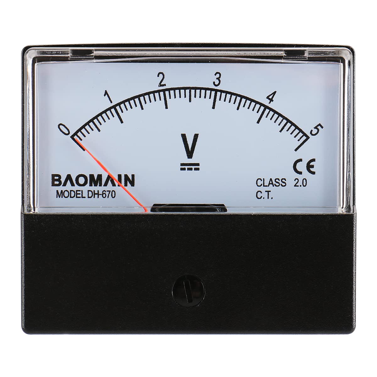 Baomain Voltmeter DH670 DC 05V Rectangular Class 2.5 Analog Panel