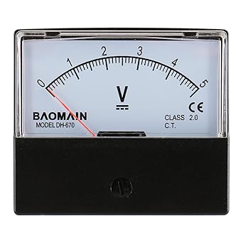 Voltmeter DH-670 DC 0-5V Rectangular Class 2.5 Analog Panel Volt Voltage Meter