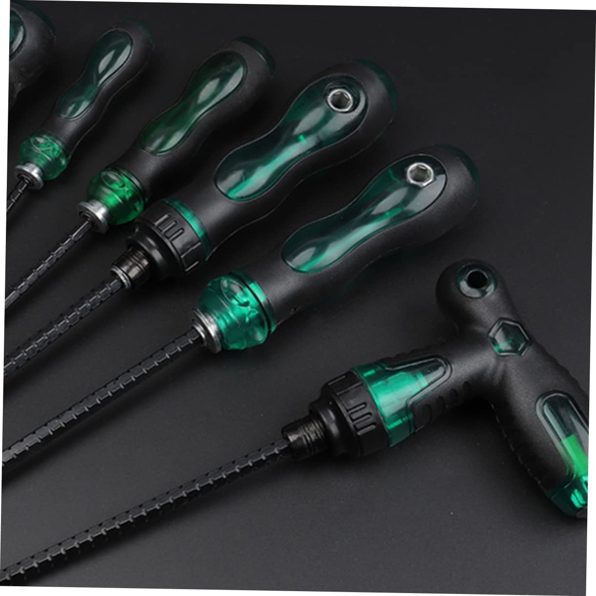 2 Set Manico Kit Cacciavite Telescopico Chiave Cricchetto Testa Piatta Cacciaviti Antiscivolo Cacciavite Esagonale Forniture Di Cacciaviti Nero 45# Acciaio 4 Pezzi*2
