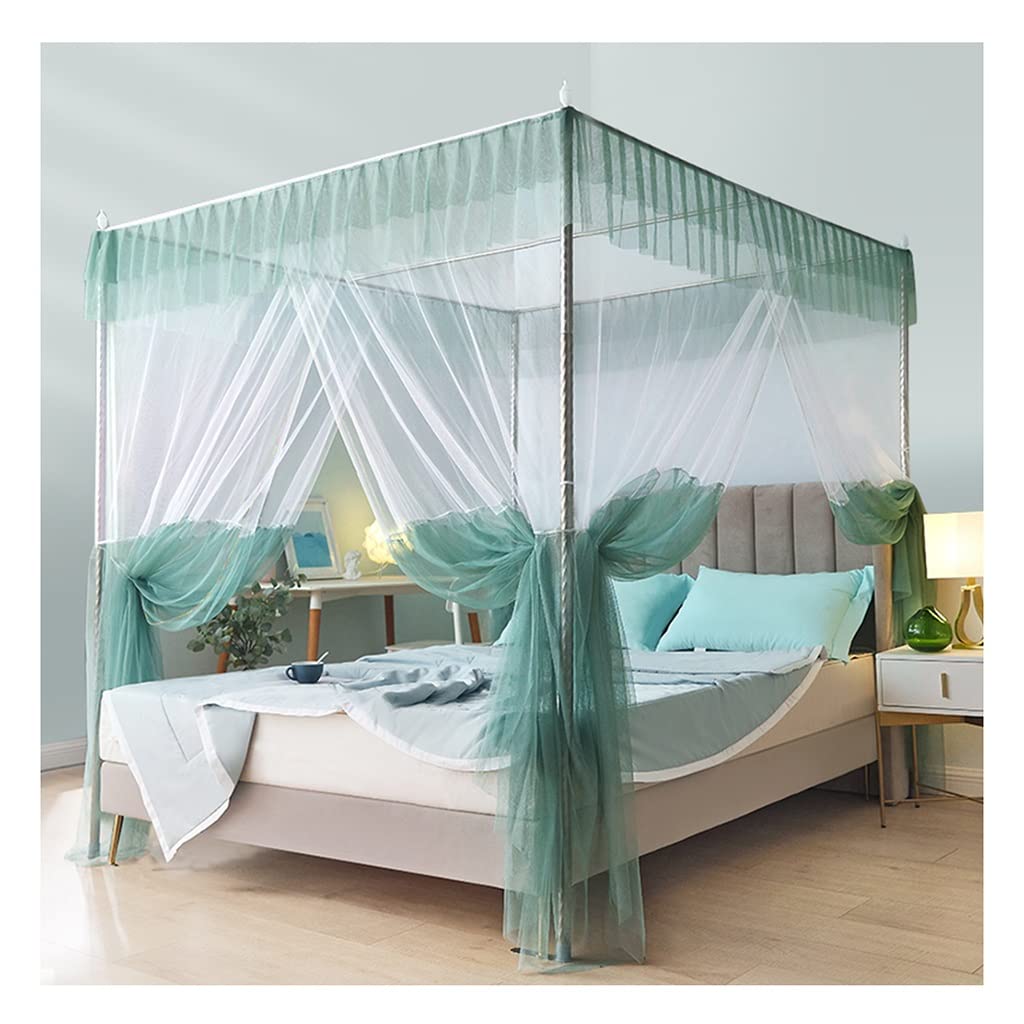 Moustiquaire de lit 180x220cm OKUOKA avec support métal de sol au plafond
