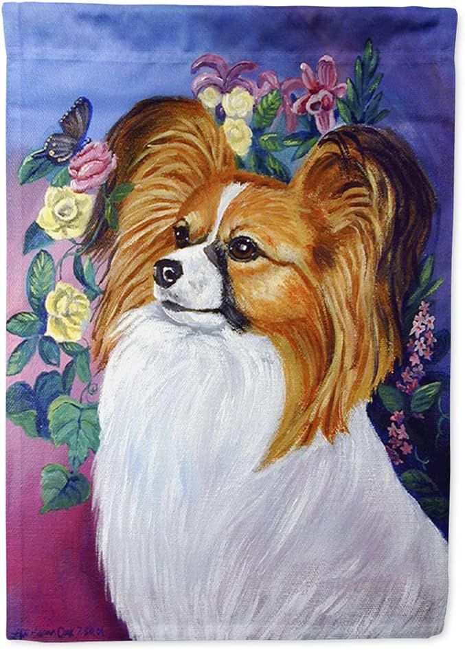 Caroline's Treasures 7041CHF Papillon House Flag Large Porch Sleeve Pole Decorative Outside Yard Banner Artwork Wall Hanging, Polyester, House Size, Multicolor