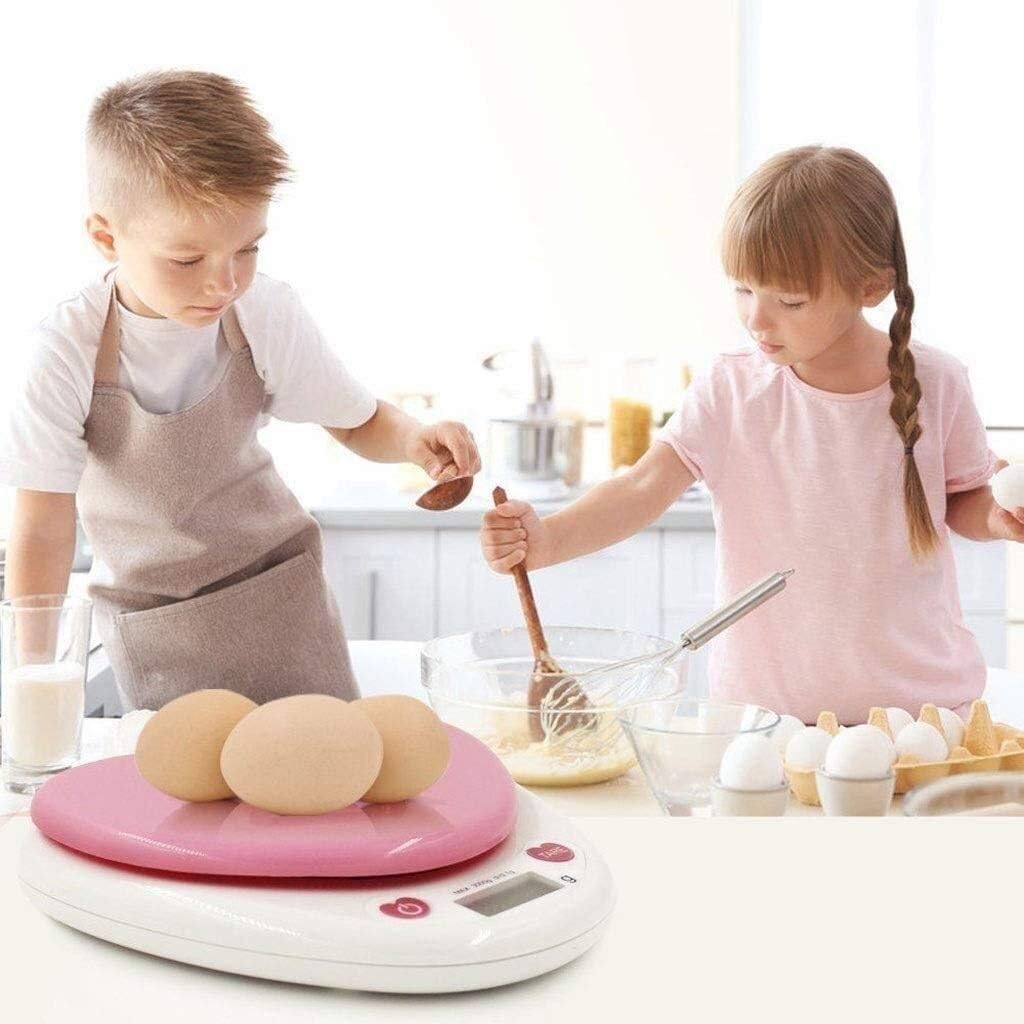 para Cocina y joyería Báscula Digital Báscula de Cocina Digital 5KG/0,1g Mini báscula electrónica LED Herramienta de medición de Cocina Báscula Digital Redonda