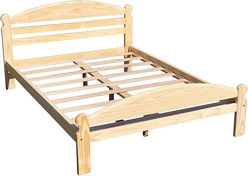 Miniatura 4 de Arizona - Cama de madera de pino macizo, sin terminar, con listones de madera dura, apta para adultos dormitorio y dormitorio, marco de cama de