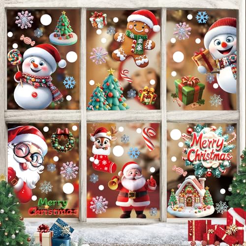 9 Blätte 263 Stück Fensterbilder Weihnachten Selbstklebend,...