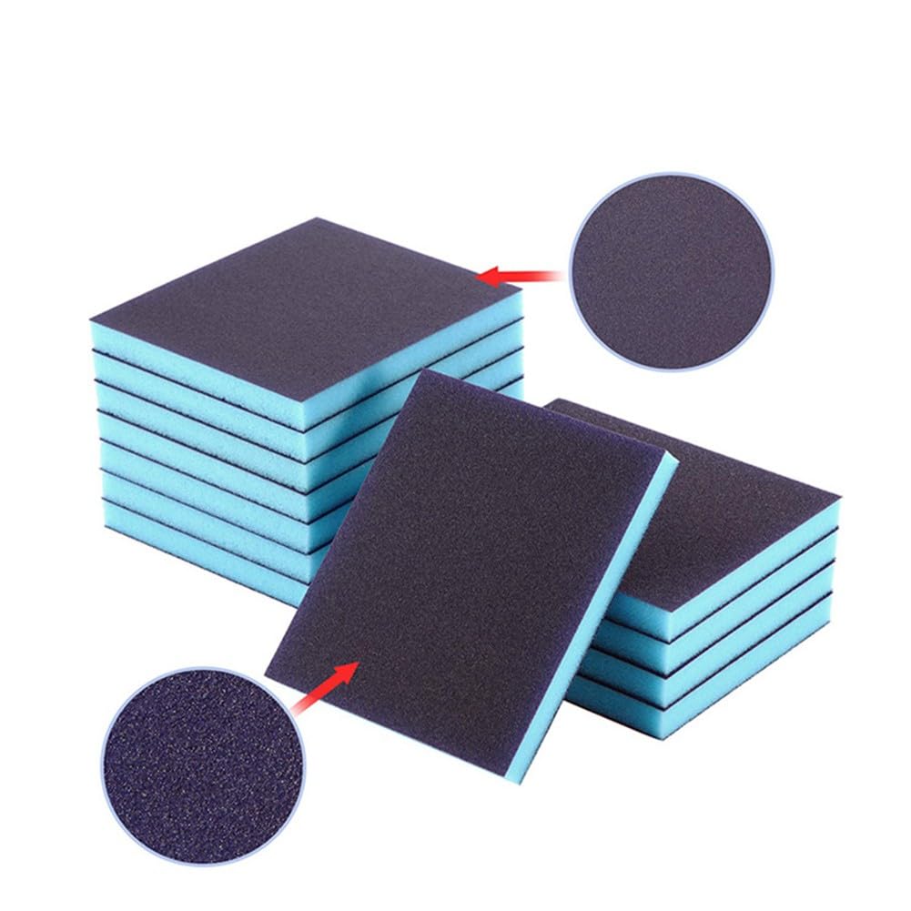 EasyByMall Confezione da 36 spugne abrasive morbide, grana 9 P60-P320, lavabili a secco e a umido, riutilizzabili, per legno e metallo, 100 x 70 mm