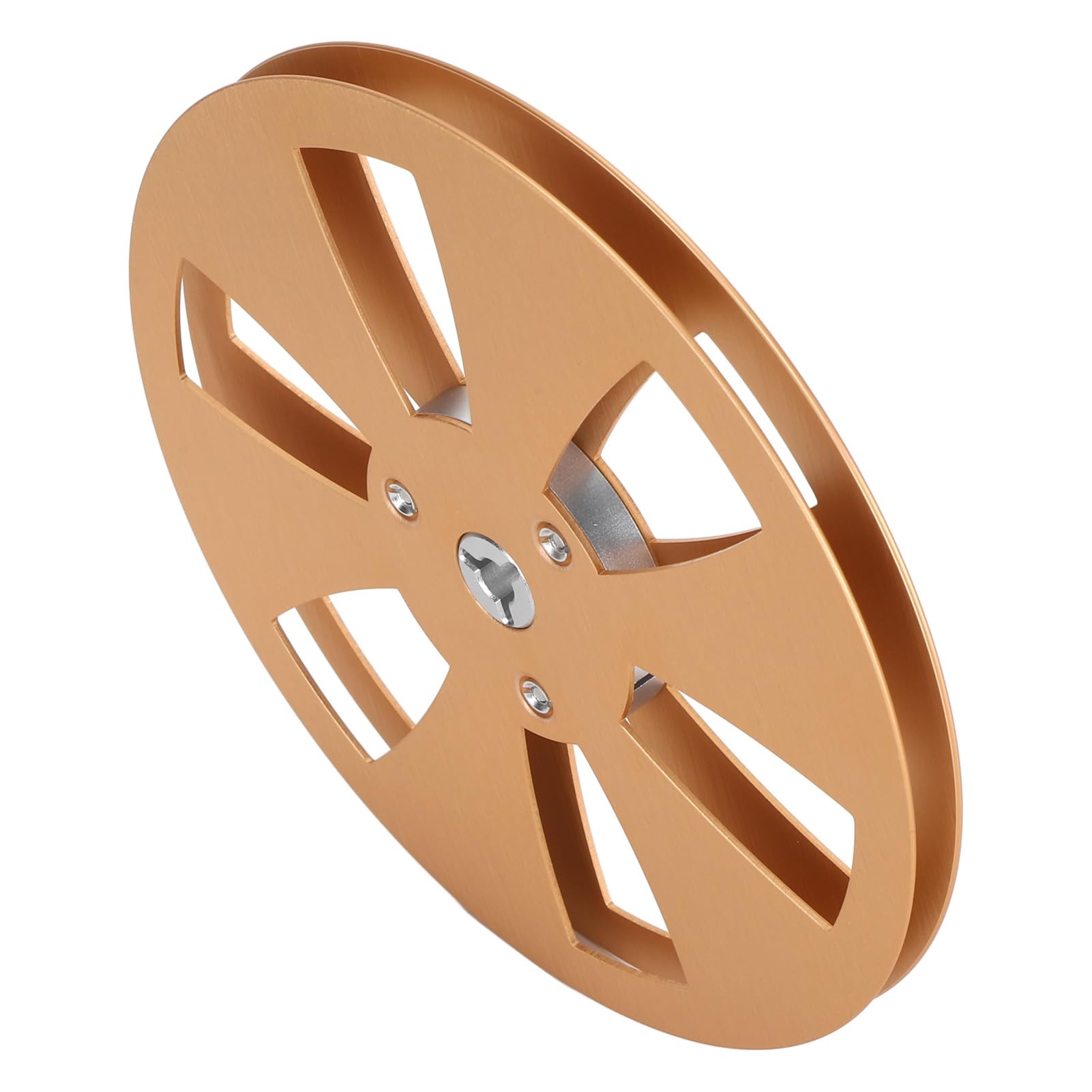 1/4 7 Zoll Leere Bandspule, Universeller Ersatz aus Aluminiumlegierung für Reel-to-Reel-Kassettenspieler (GOLD)