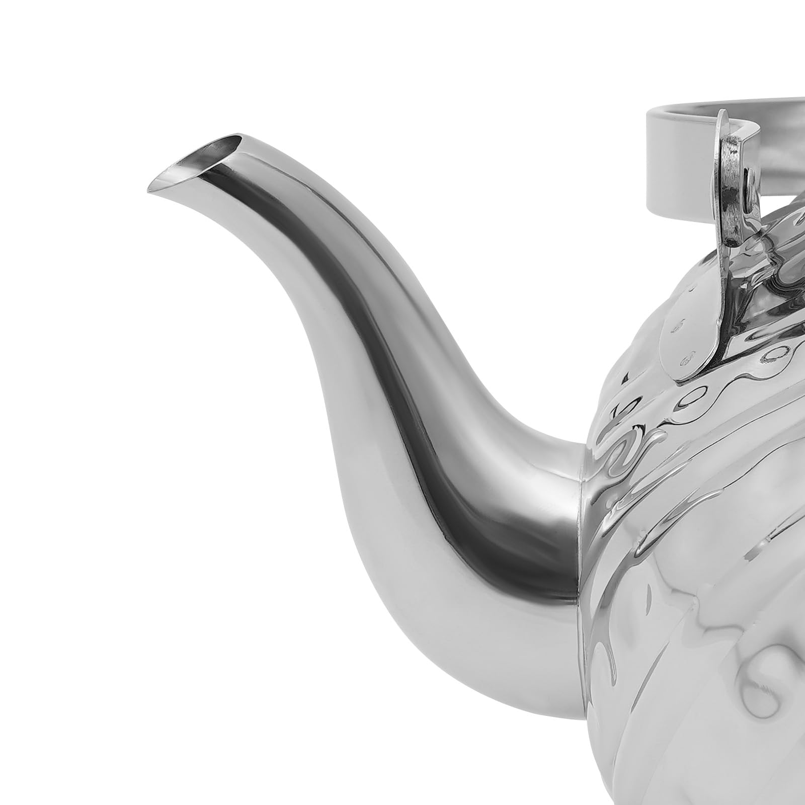 Tetera de acero inoxidable, tetera de 2 litros con colador de té, jarra de agua, cafetera apta para restaurantes de hotel familiares, 20,5 x 20 cm, extraíble, sin goteos, color plateado