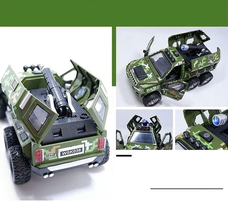 Image of 1:24 G-Patton Military Armored Diecast Scale Model Metal Pull Back Toy car for Kids with Automatic Openable Doors & Light, Music Toy Vehicle for Kids【Colors as Per Stock】