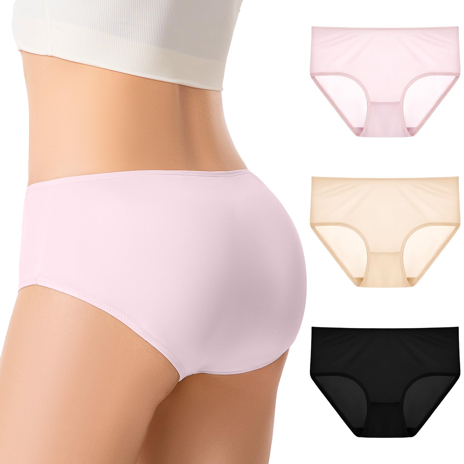 Silk Underwear for Women, Womens Briefs Underwear Mid Rise Full Coverage Panties 100% Mulberry Silk Knit Brief