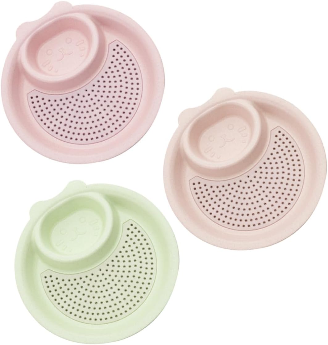 3pcs Plastic Dipping Plates Double Layer Draining Dish for Dumplings