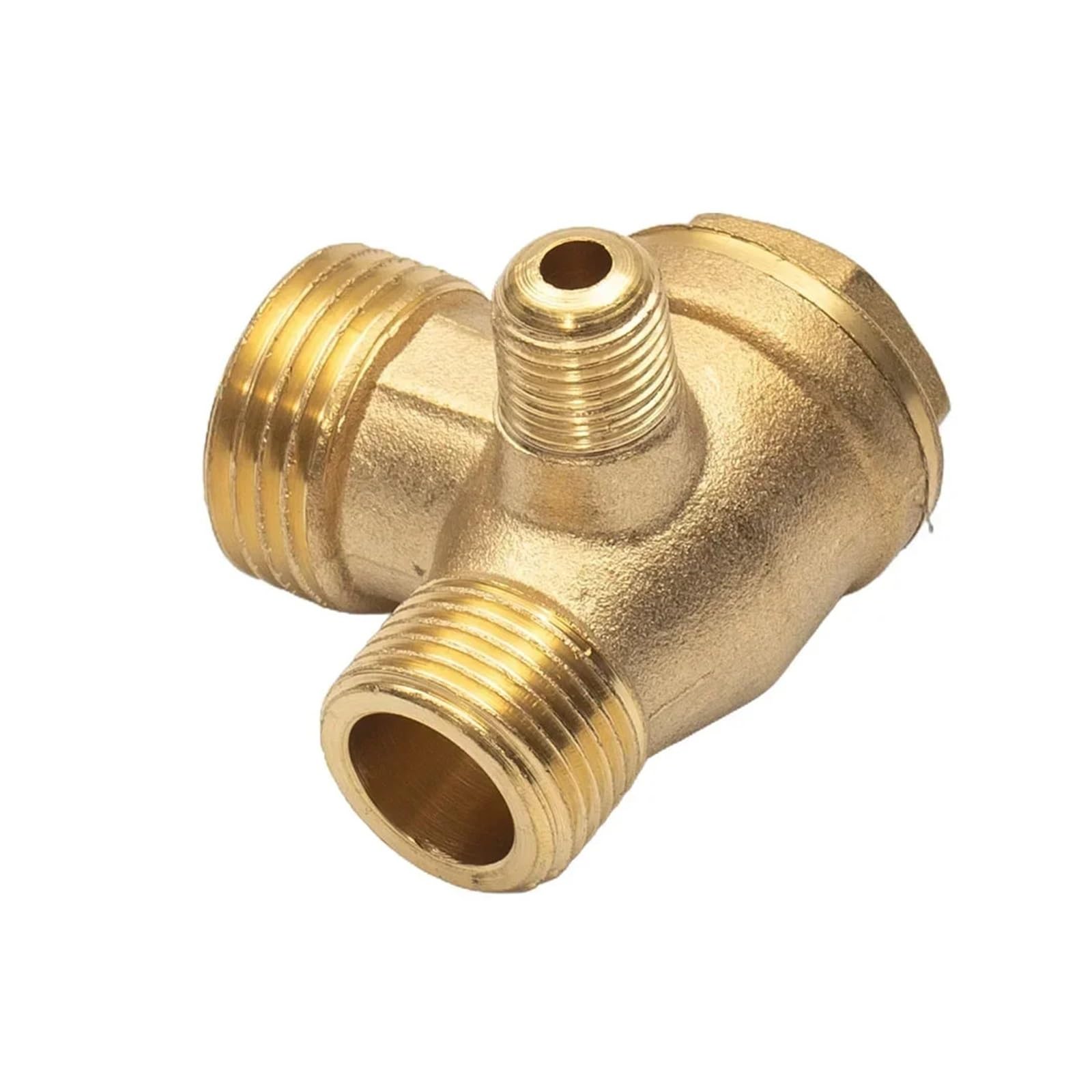 1 szt. 3-portowy mosiężny zawór zwrotny do sprężarek gazowych – gwint zewnętrzny, 20 mm/16 mm/10 mm, zgodność