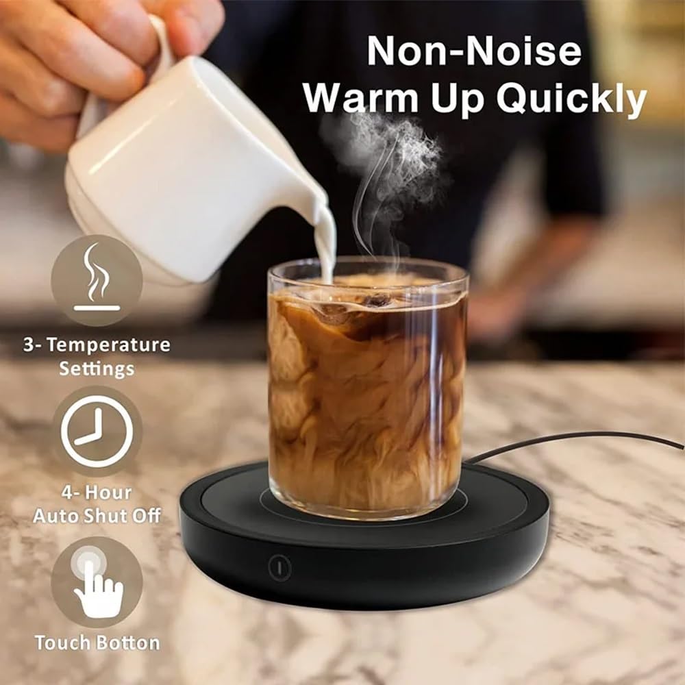 Scalda-tazze da caffè, scalda caffè e tazza per scrivania, con 3 impostazioni di temperatura e funzione di spegnimento automatico di 4 ore, per scrivania da ufficio
