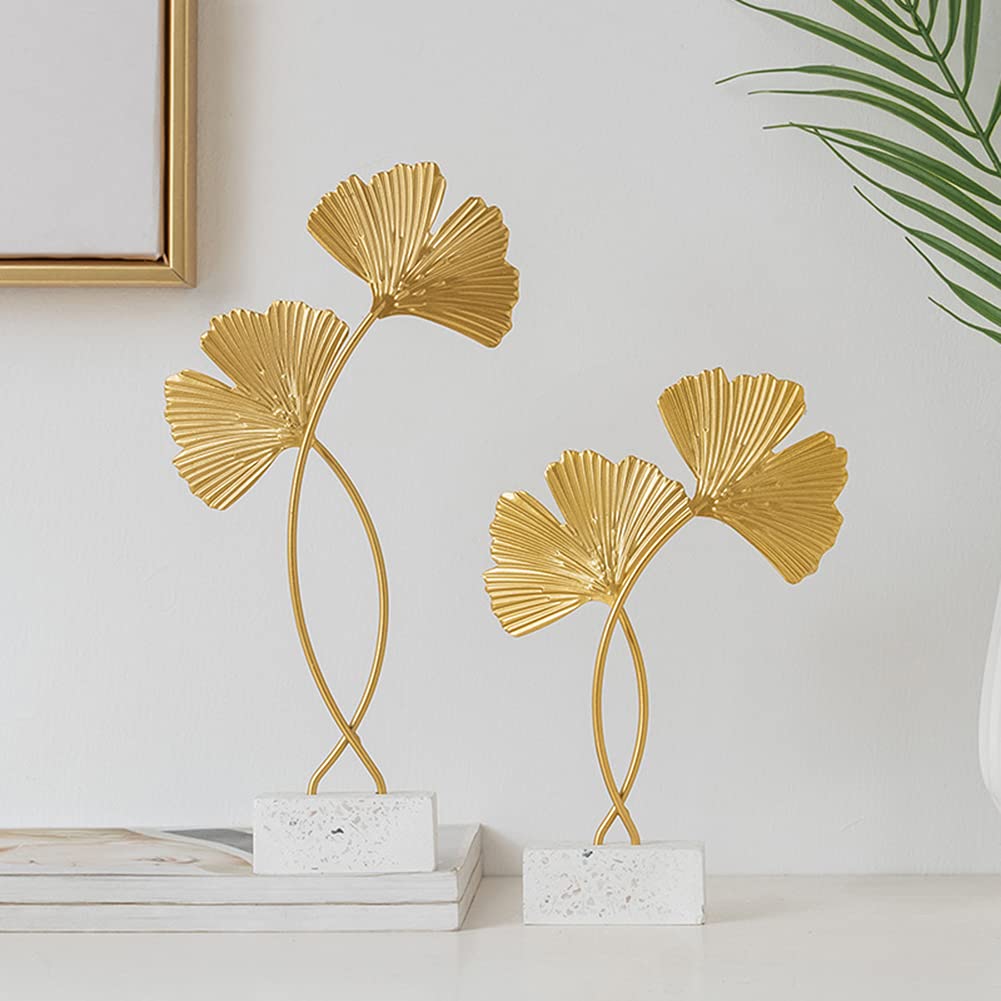 Ingang Ginkgo Biloba-ornament, sculpturen woonkamer Modern, eenvoudige sculptuurornamenten, creatieve waaiervormige bladornamenten, decoratieve geschenken gezinnen, bruiloften, feesten (K1