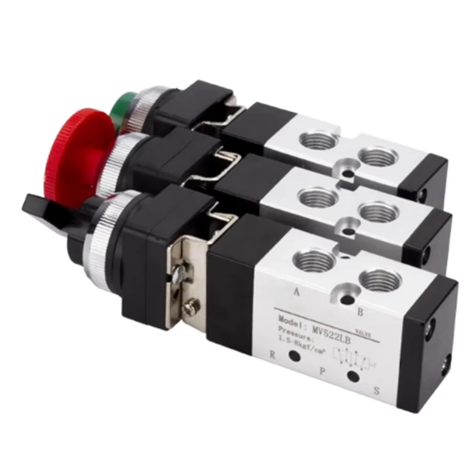 Distributeur pneumatique MV522PB vanne mécanique 5 voies bouton-poussoir