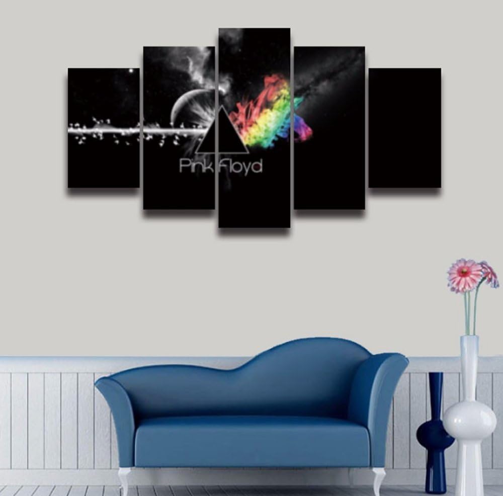 5PCS Framed Pink Floyd Canvas Prints - 5 Piece Canvas Pink Floyd Artwork Canvas Pink Floyd Paintings on Canvas Wall Art for Office and Home Wall Decor
