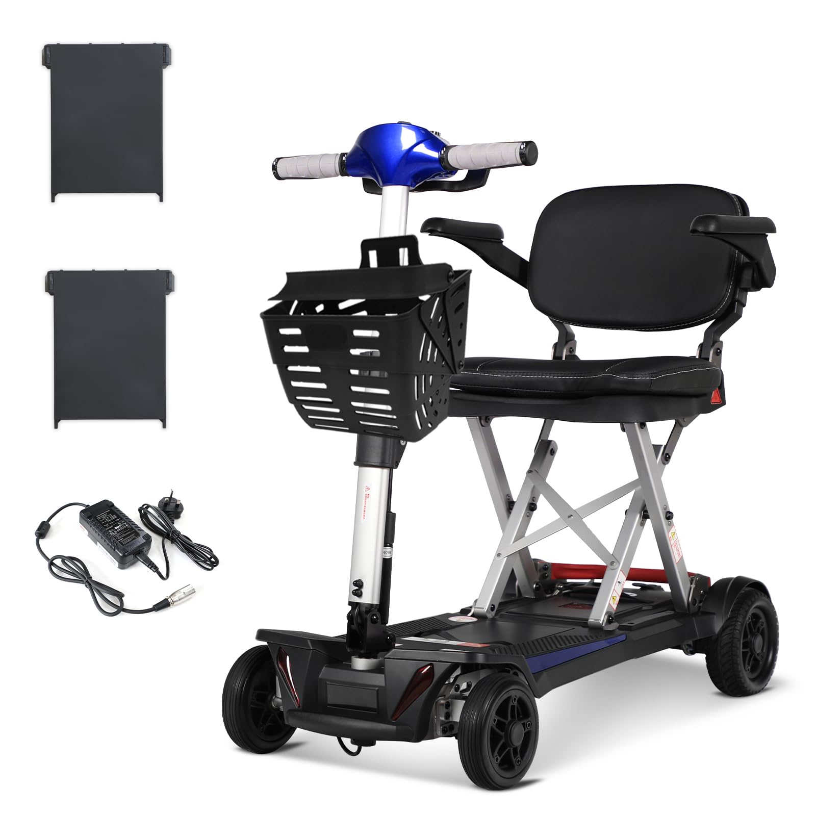 20 Miles Long Range Mobility Scooter for Seniors Adults,Lightweight Mobility Scooters for Seniors, Foldable Travel Mobility Scooters with Basket,Airlines Approved,Blue