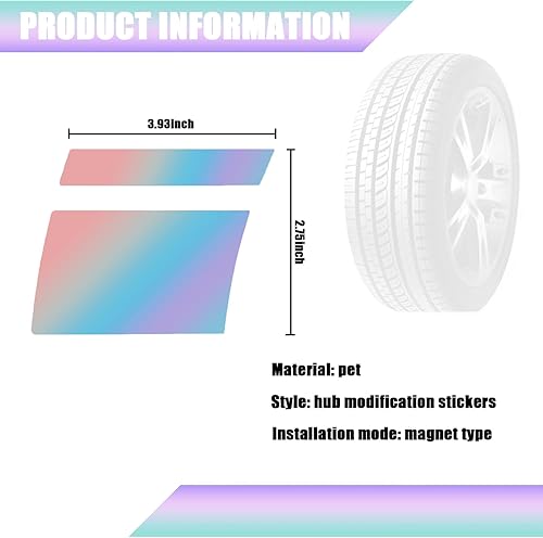 Miniatura 2 de QODOLSI 6 calcomanías reflectantes para llantas de automóvil, calcomanías de rayas para llantas de automóvil, calcomanías automotrices para ruedas