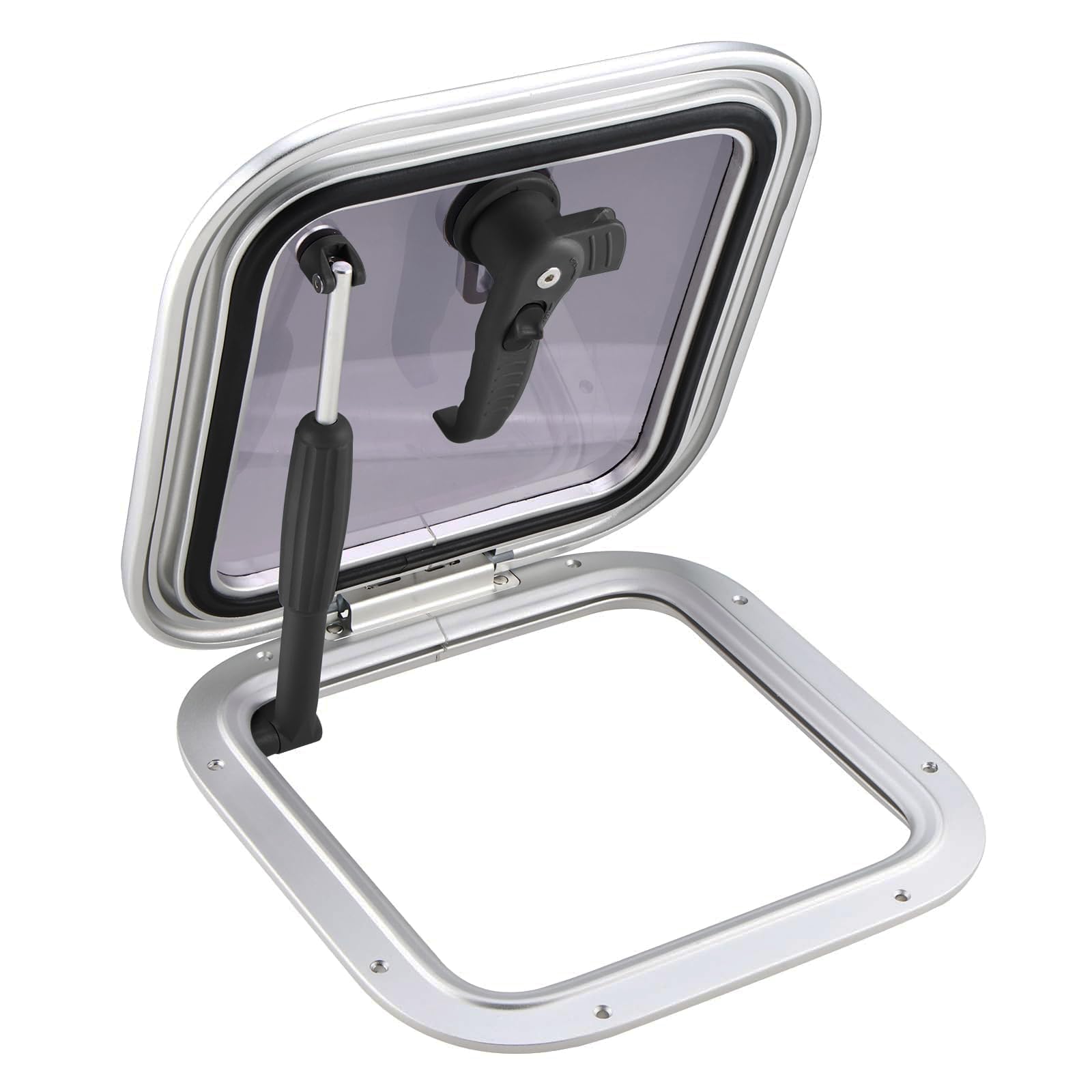 YaeMarine Portello quadrato in alluminio anodizzato per barca e coperchio Marine Hatch Oblò Portlight Finestra per barca/Yacht/RV
