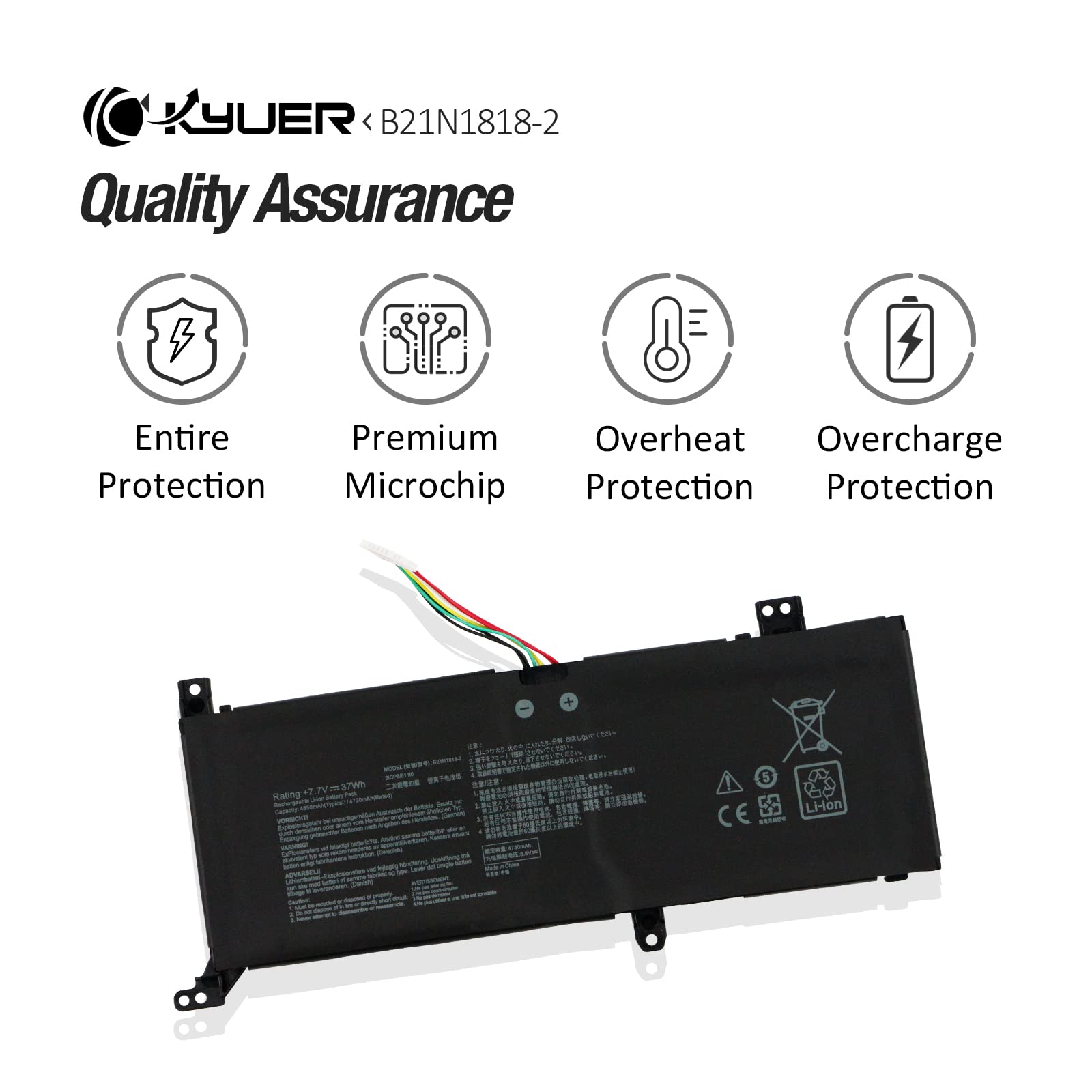 C21N1818-2 B21N1818-2 Batería para ASUS VivoBook 14 F412DA F412FJ F412FL F412UA A412DA A412FA A412FL A412FJ A412UA X412DA X412FA X412FJ X412FL X412UA X412UB X412UF X412JA R424D R424DA R424F R424FA