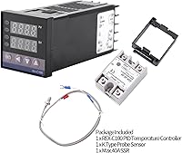 Vista 6 de Kit de controlador de temperatura PID LED REX-C100 con 40A SSR K Tipo Sensor de sonda AC 110V-240V 32.0 °F~2,372.0 °F Función de alarma para equipos
