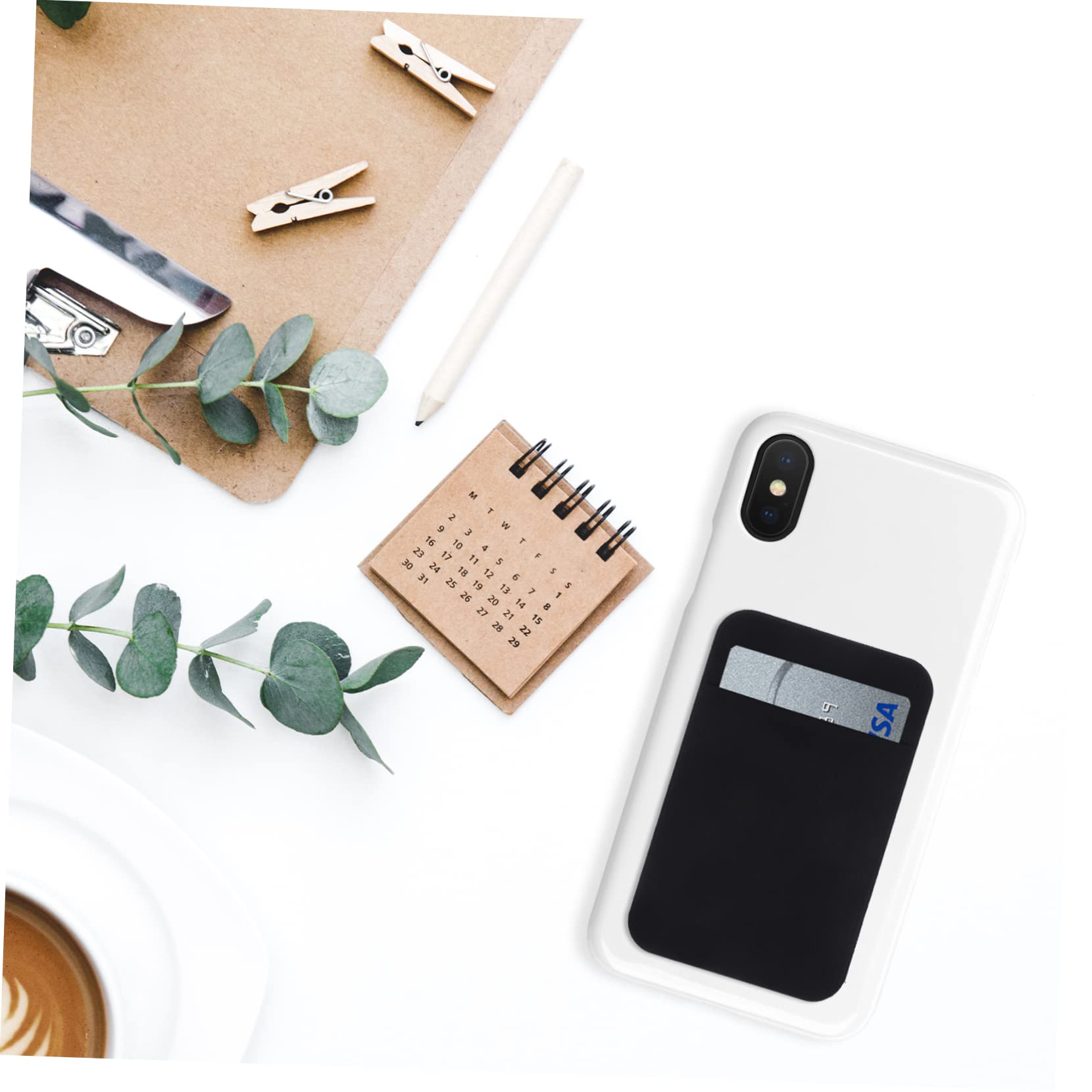 Gatuida 10pezzi Portacarte Adesivi Per Smartphone Ultra Sottile Per Telefono Wallet Per Id Design Antiscivolo Nero